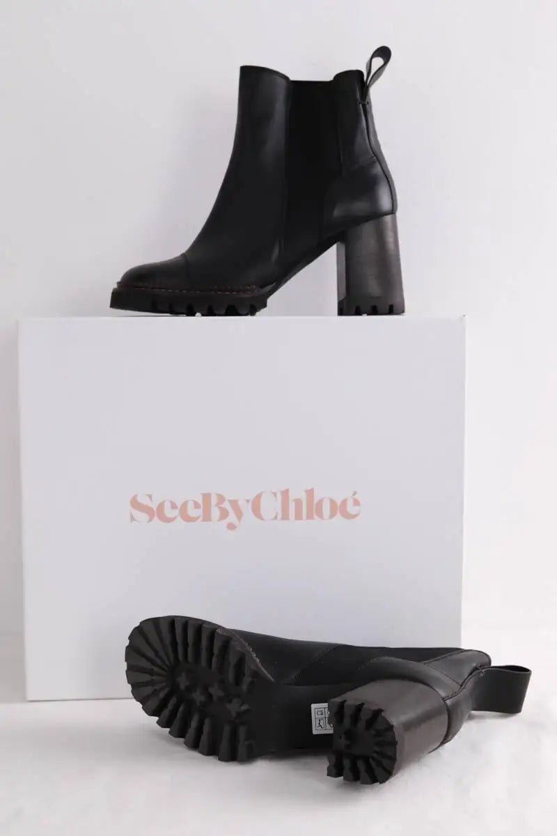 Boots See By Chloé Noir en Cuir