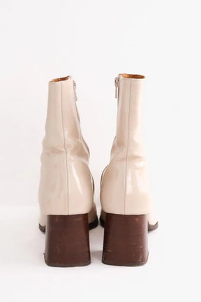 Boots Sézane Beige en Cuir verni