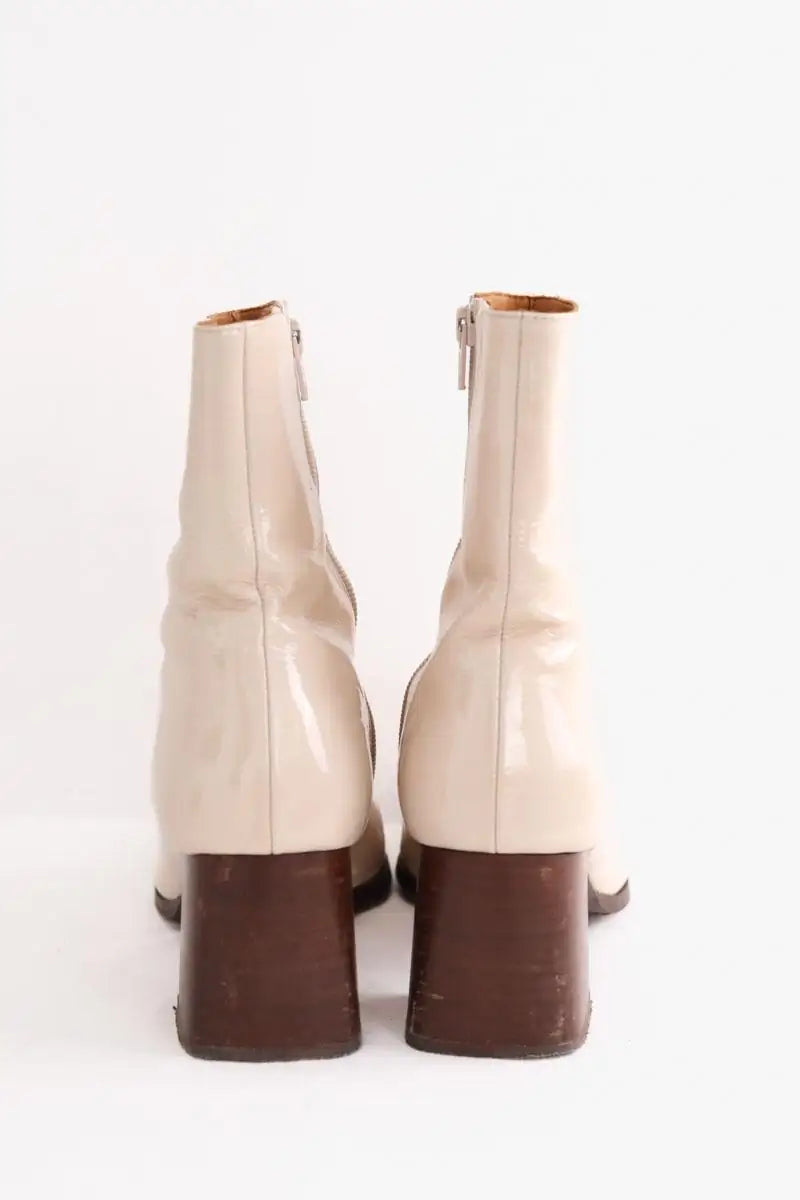 Boots Sézane Beige en Cuir verni