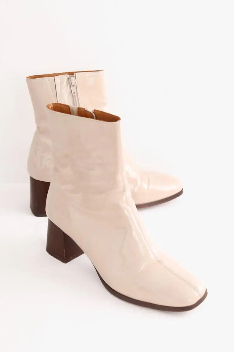 Boots Sézane Beige en Cuir verni
