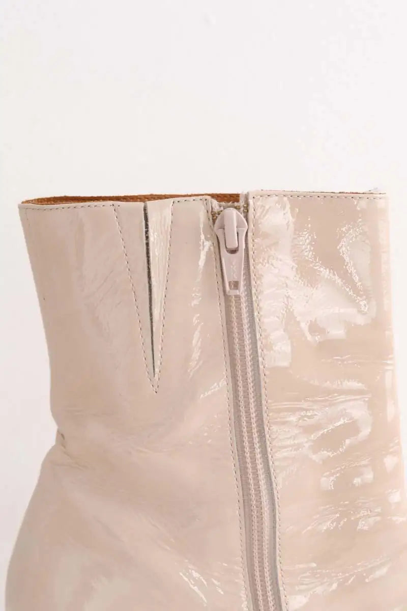 Boots Sézane Beige en Cuir verni