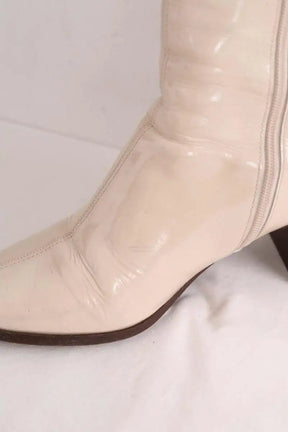 Boots Sézane Beige en Cuir verni