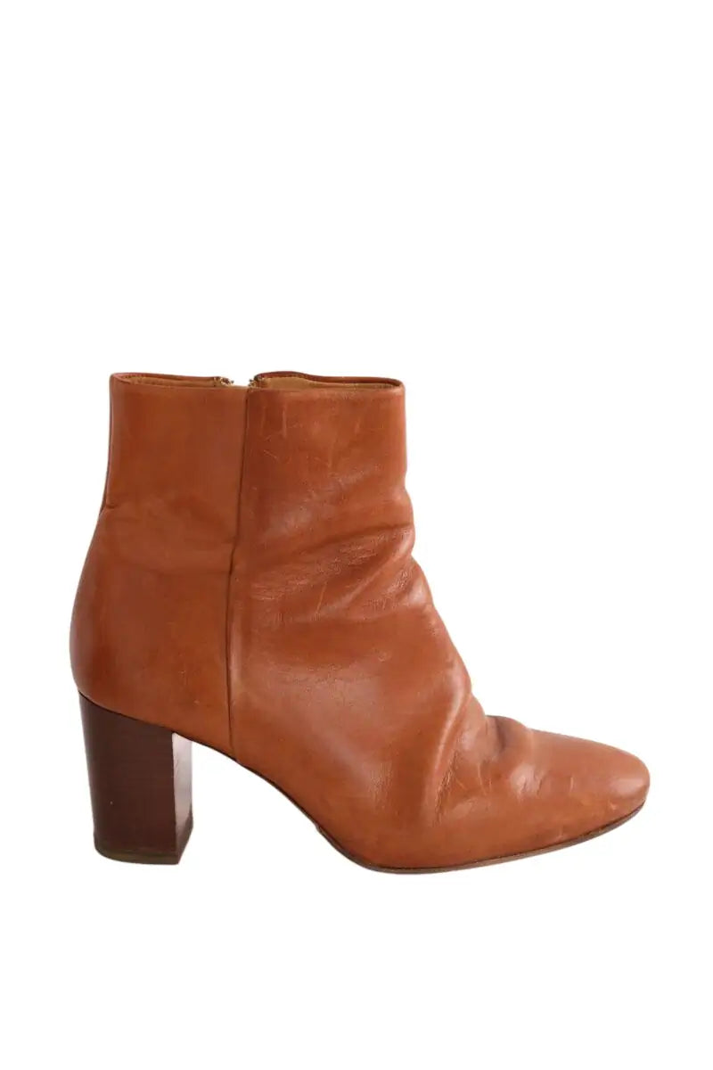 Boots Sézane Camel en Cuir, taille 38 - Seconde Main