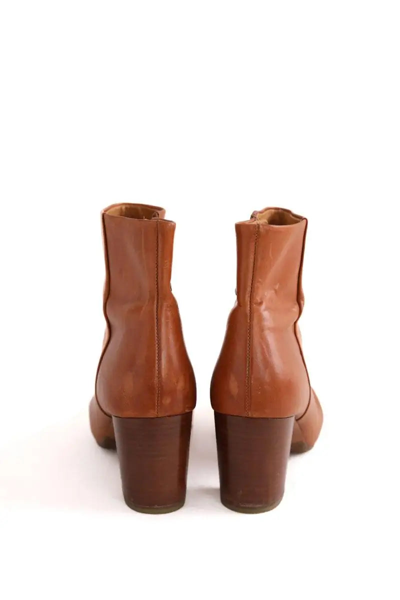 Boots Sézane Camel en Cuir