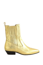 Boots Socque Doré en Cuir, taille 39 - Seconde Main