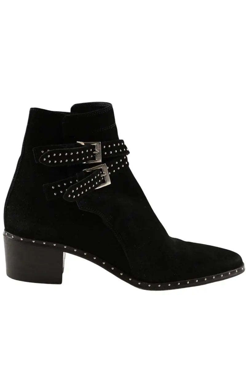 Boots The Kooples Noir en Daim, taille 36 - Seconde Main