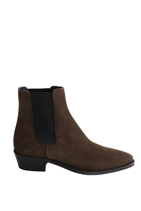Boots western Celine Marron en Daim, taille 35 - Seconde Main