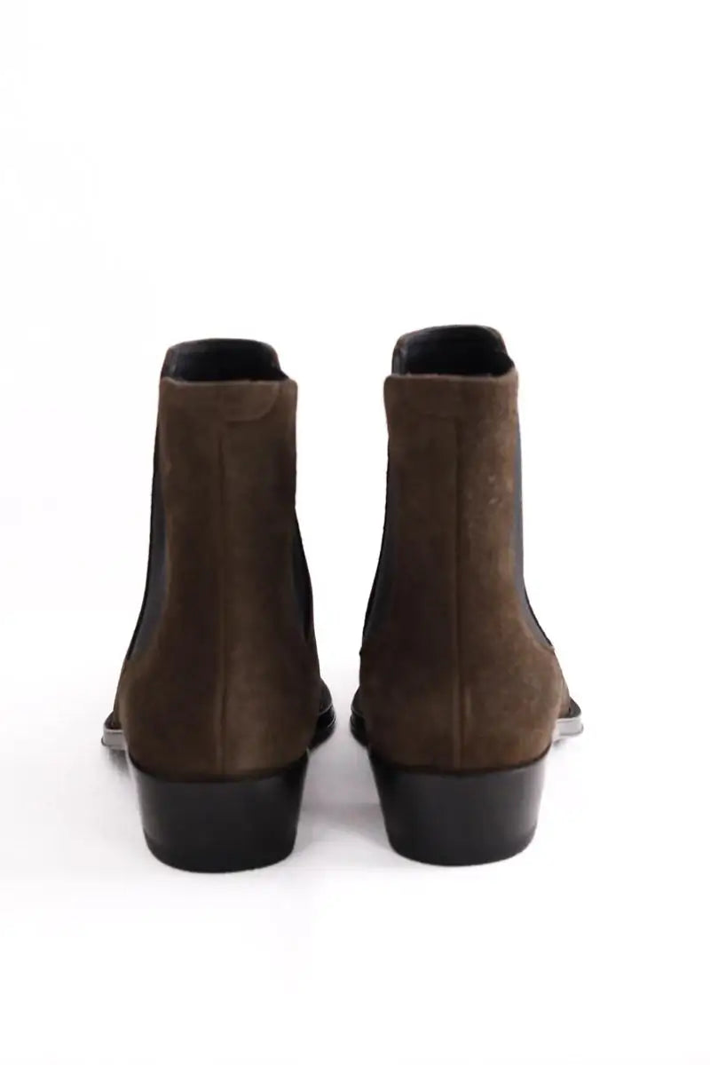 Boots western Celine Marron en Daim