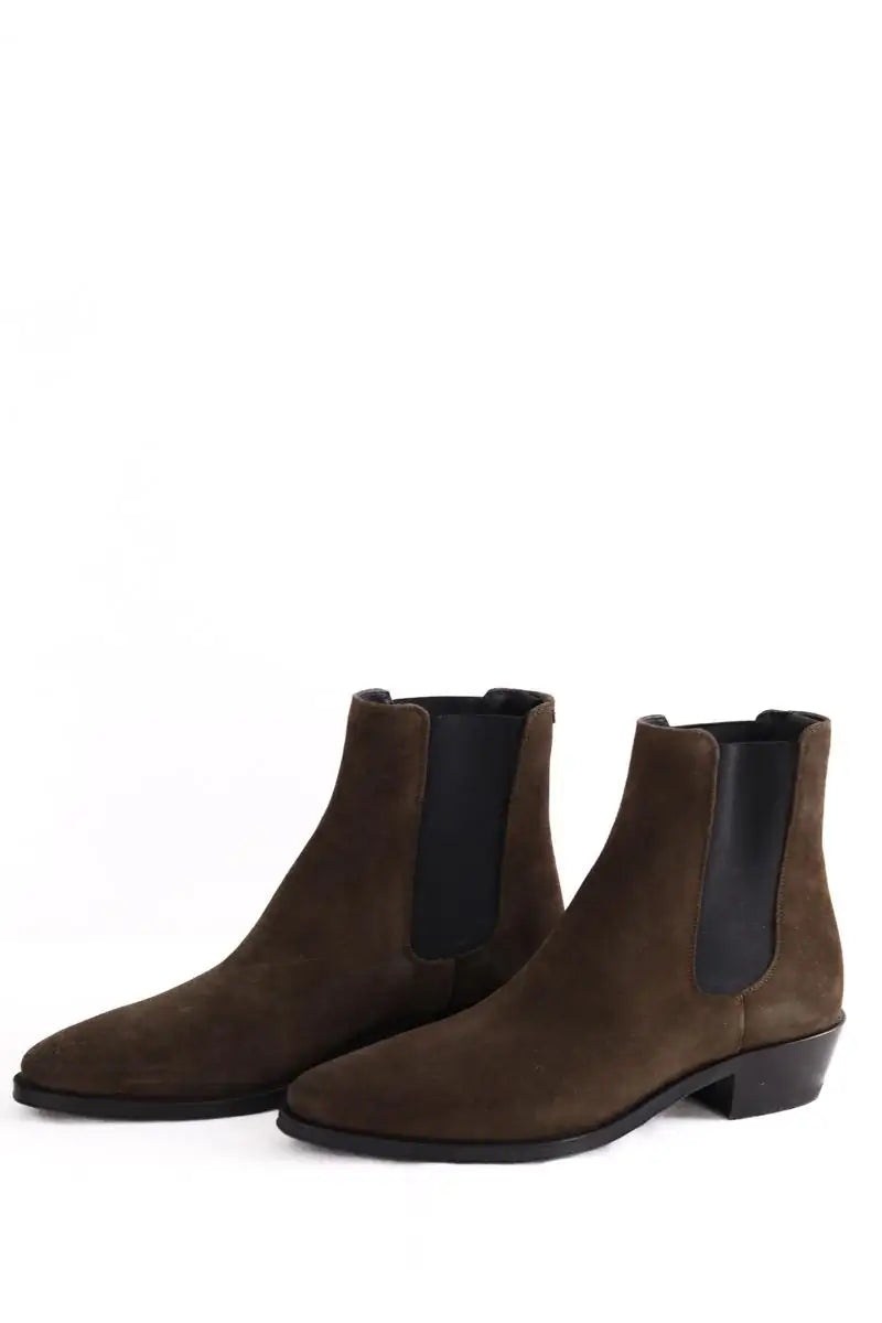 Boots western Celine Marron en Daim