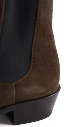 Boots western Celine Marron en Daim