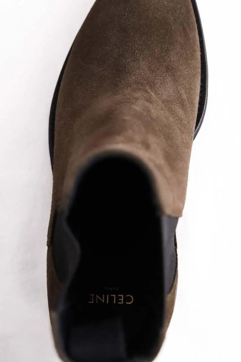 Boots western Celine Marron en Daim