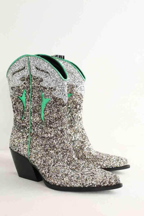 Boots western Elena Iachi Argent en Paillettes