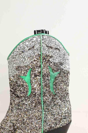 Boots western Elena Iachi Argent en Paillettes