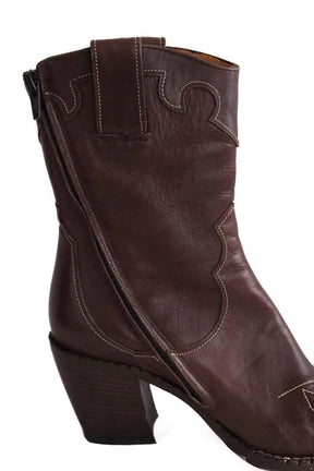 Boots western Free Lance Marron en Cuir