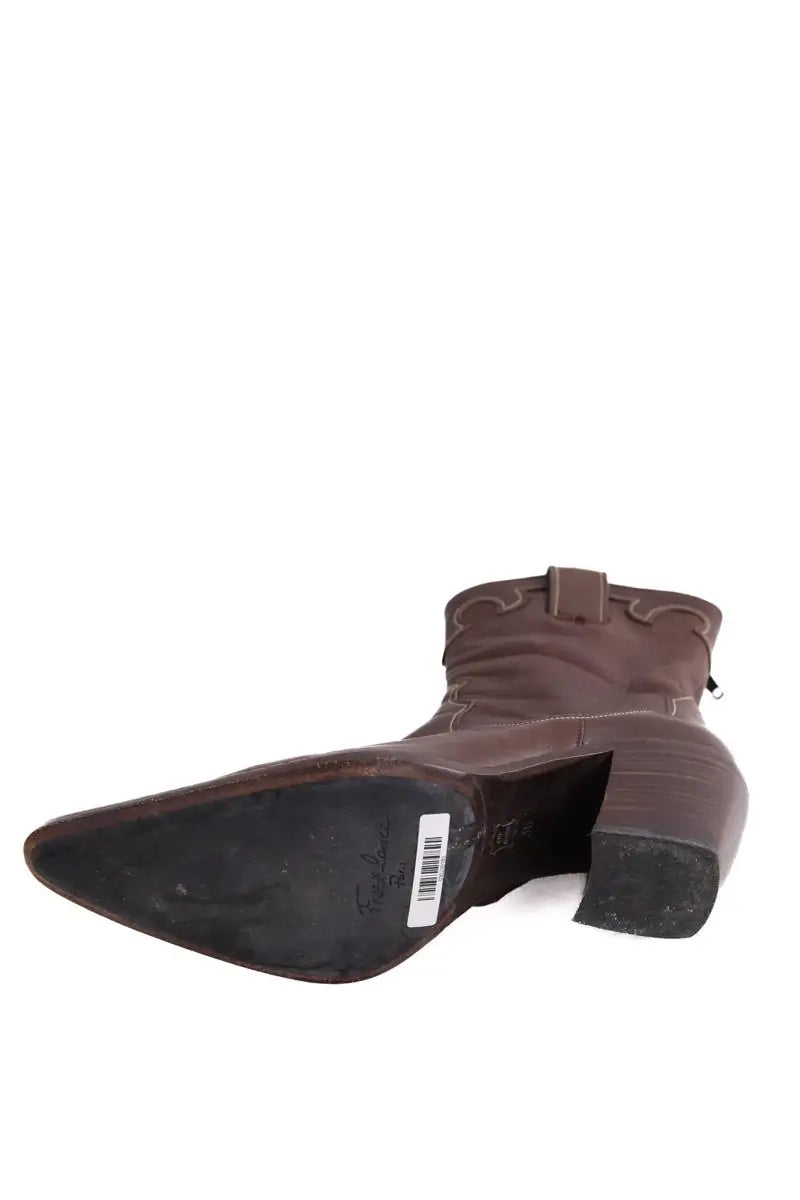 Boots western Free Lance Marron en Cuir