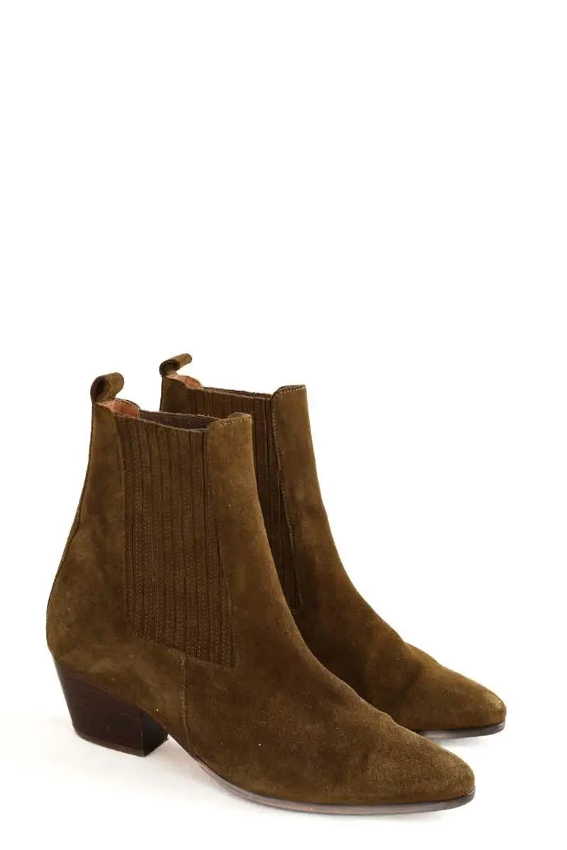 Boots western Sandro Kaki en Daim