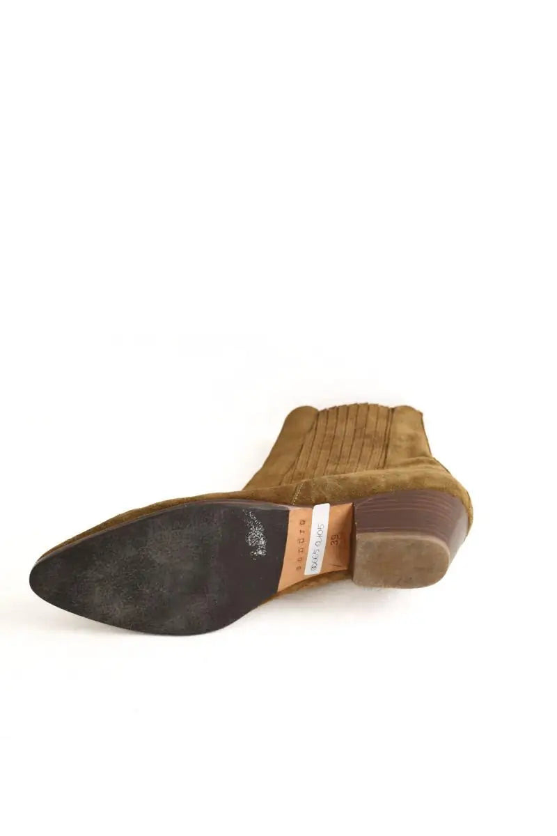 Boots western Sandro Kaki en Daim