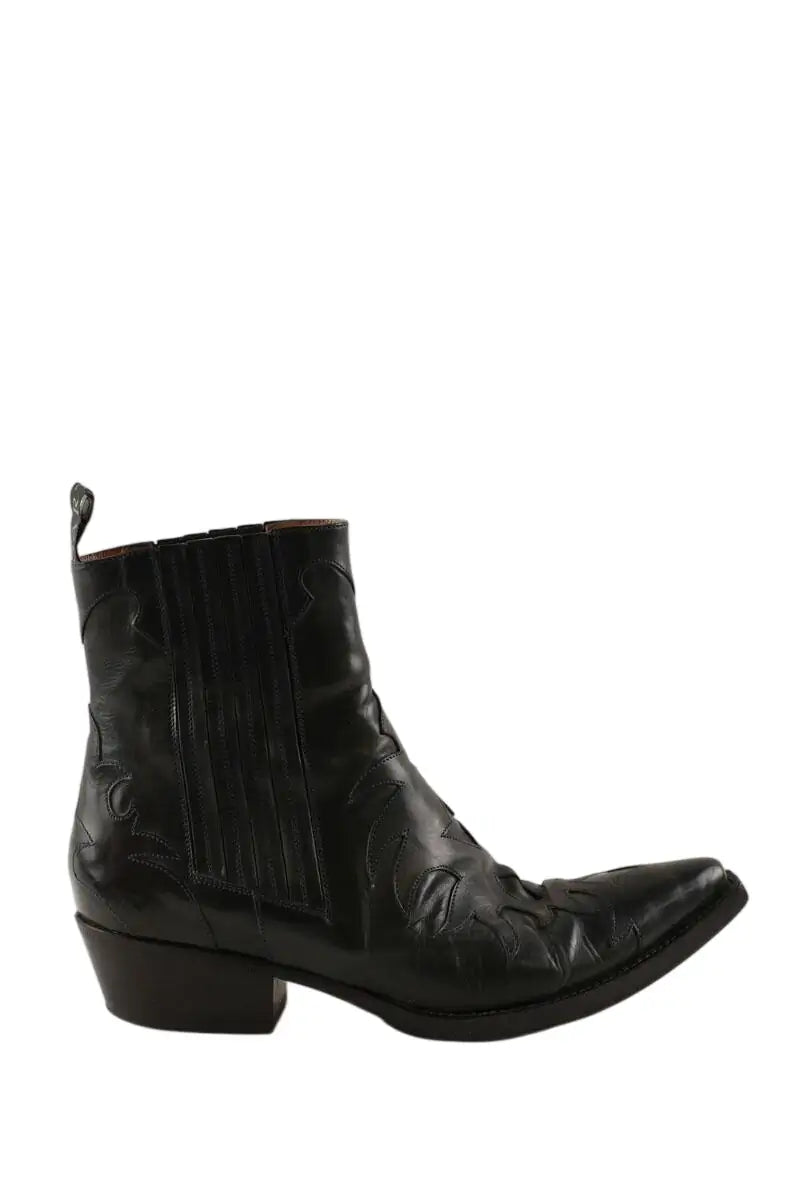 Boots western Sartore Noir en Cuir, taille 37 - Seconde Main