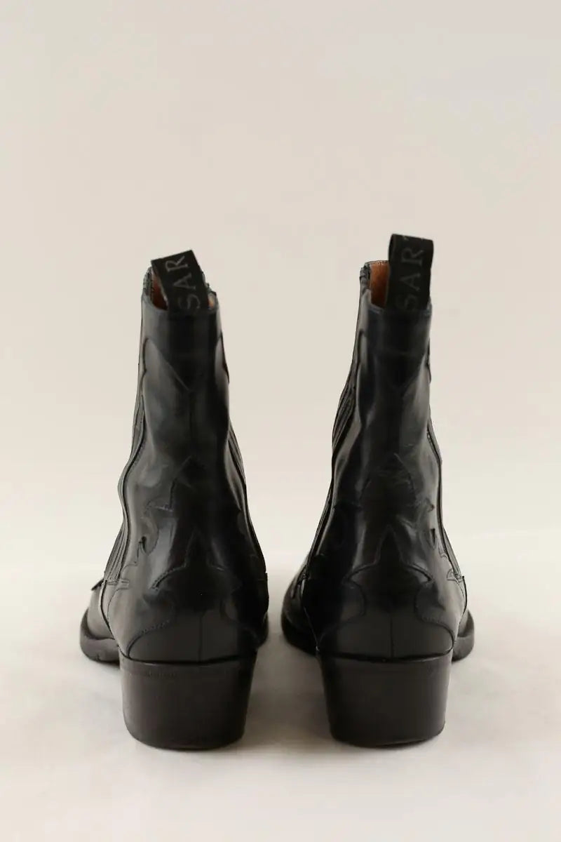 Boots western Sartore Noir en Cuir