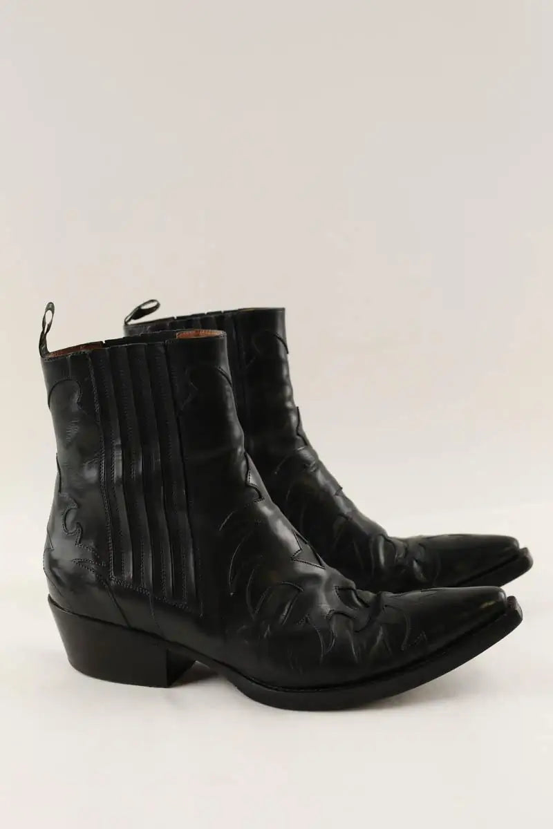 Boots western Sartore Noir en Cuir