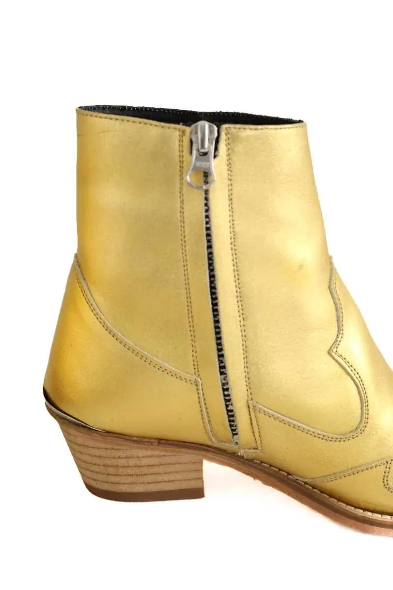 Boots western Valentine Gauthier Doré en Cuir