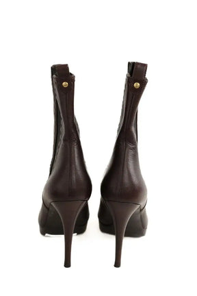 Boots Yves Saint Laurent Marron en Cuir