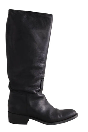 Bottes Agl Noir en Cuir, taille 39 - Seconde Main