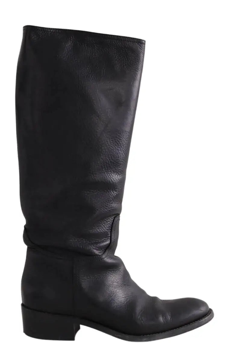 Bottes Agl Noir en Cuir, taille 39 - Seconde Main