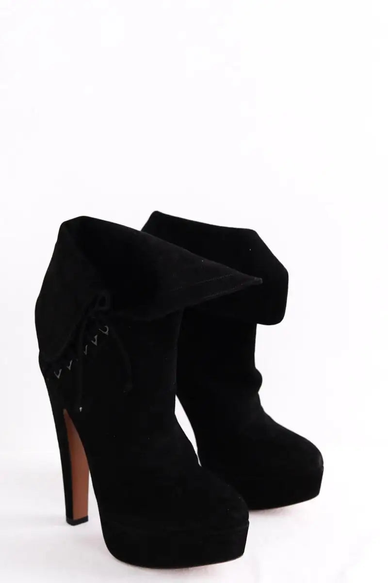 Bottes Alaïa Noir en Daim