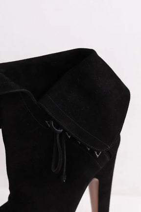 Bottes Alaïa Noir en Daim
