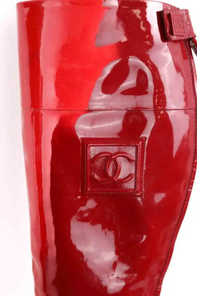 Bottes Chanel Rouge en Cuir verni
