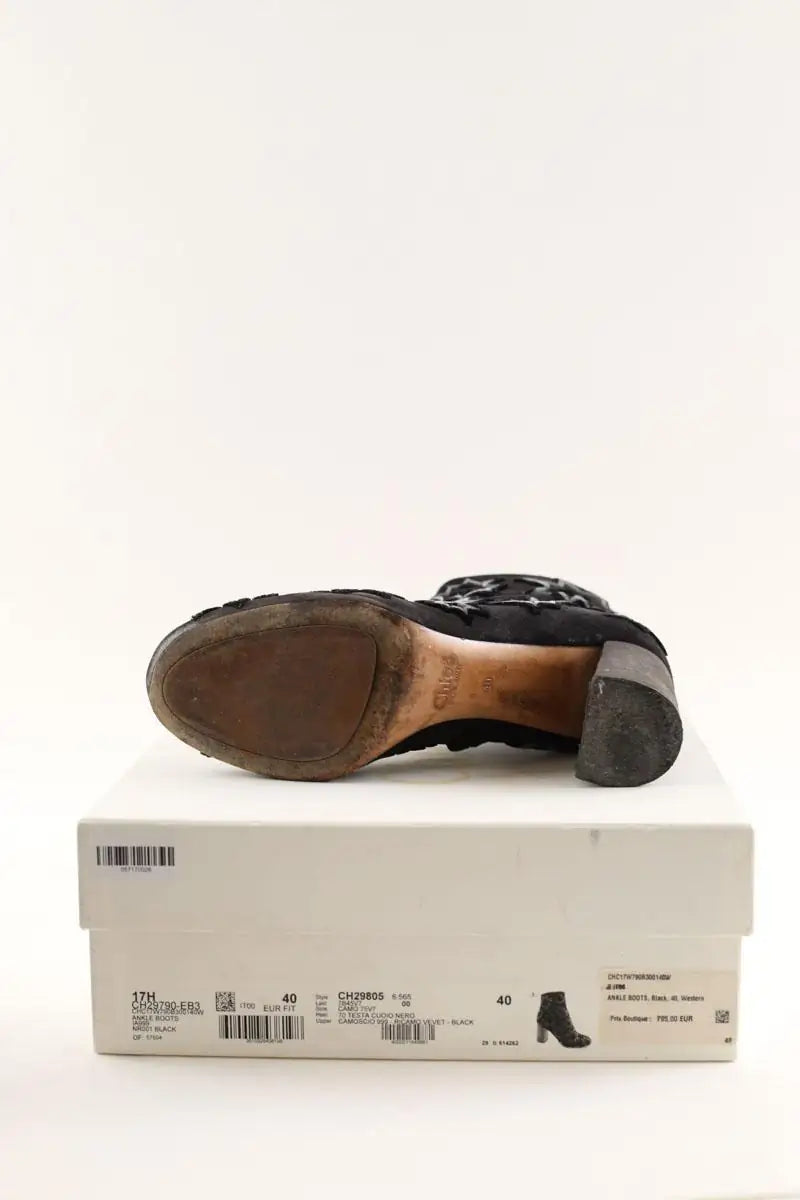 Bottes Chloé Noir en Daim