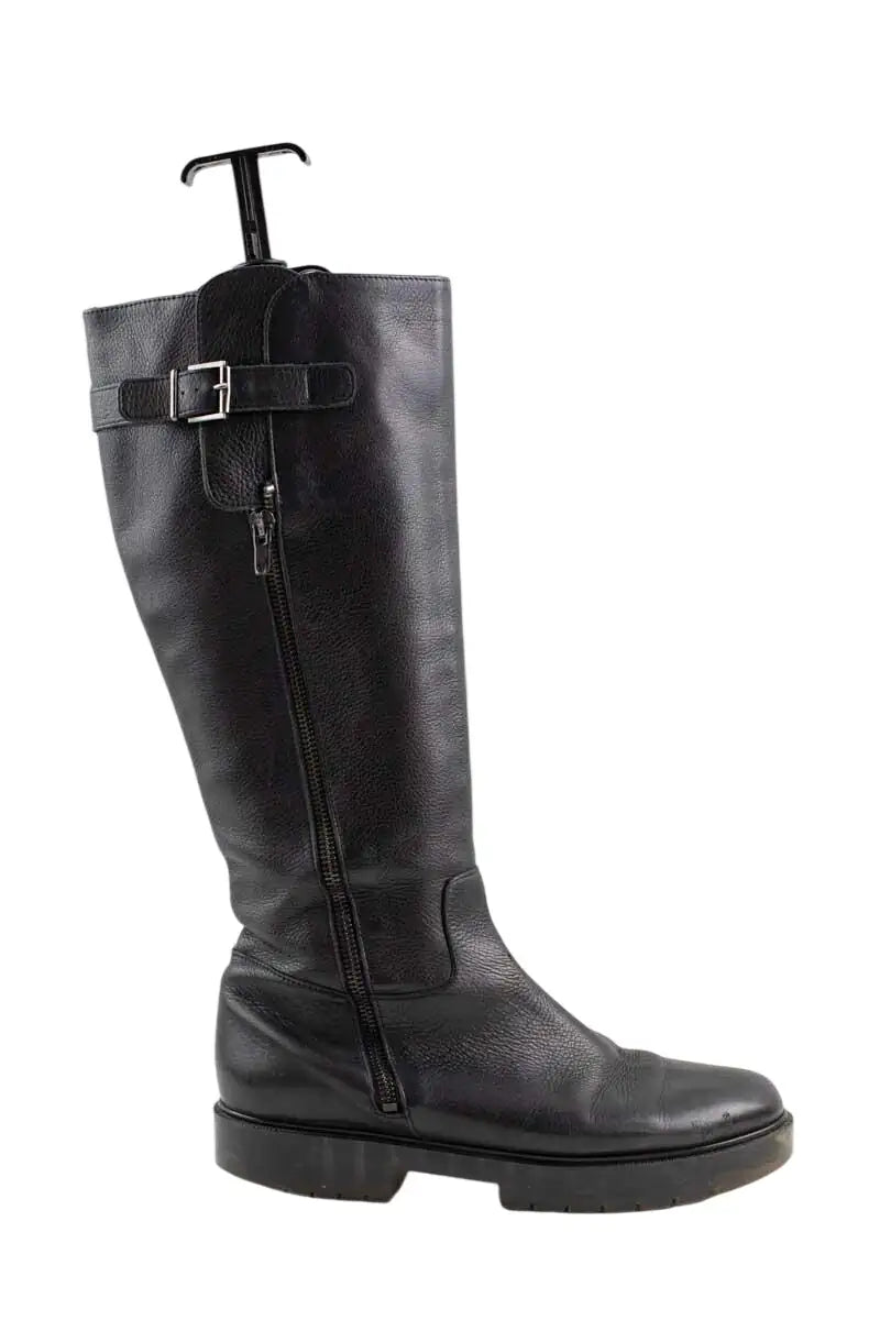 Bottes de motard Robert Clergerie Noir en Cuir, taille 38 - Seconde Main