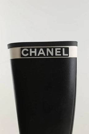 Bottes de pluie Chanel Noir en Tissu