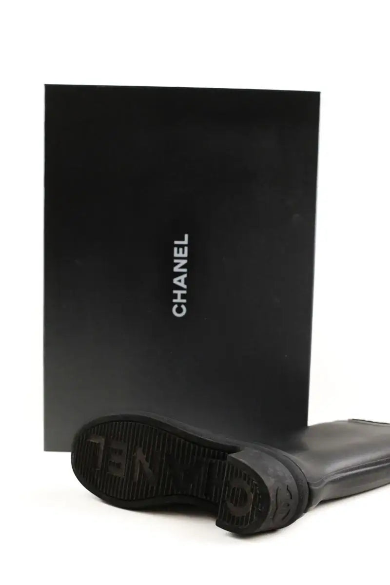 Bottes de pluie Chanel Noir en Tissu