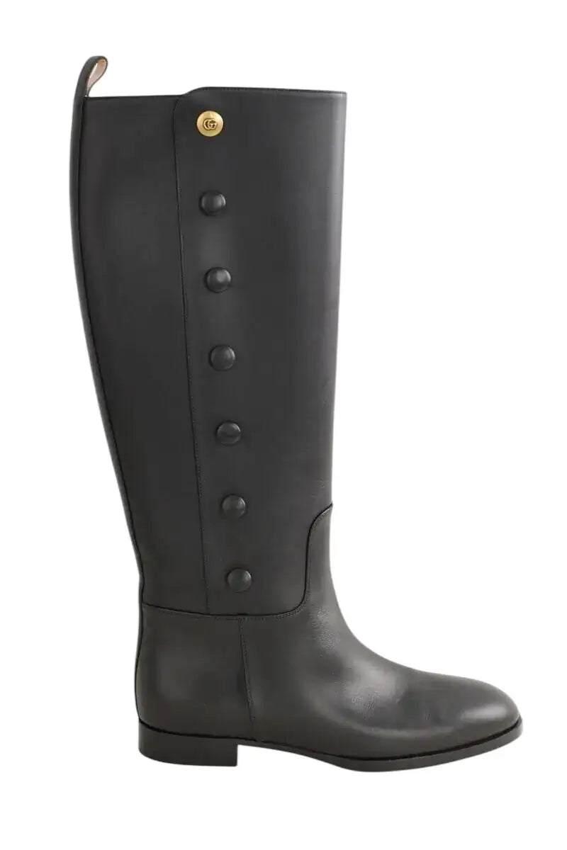 Bottes d'équitation Gucci Noir en Cuir, taille 36 - Seconde Main