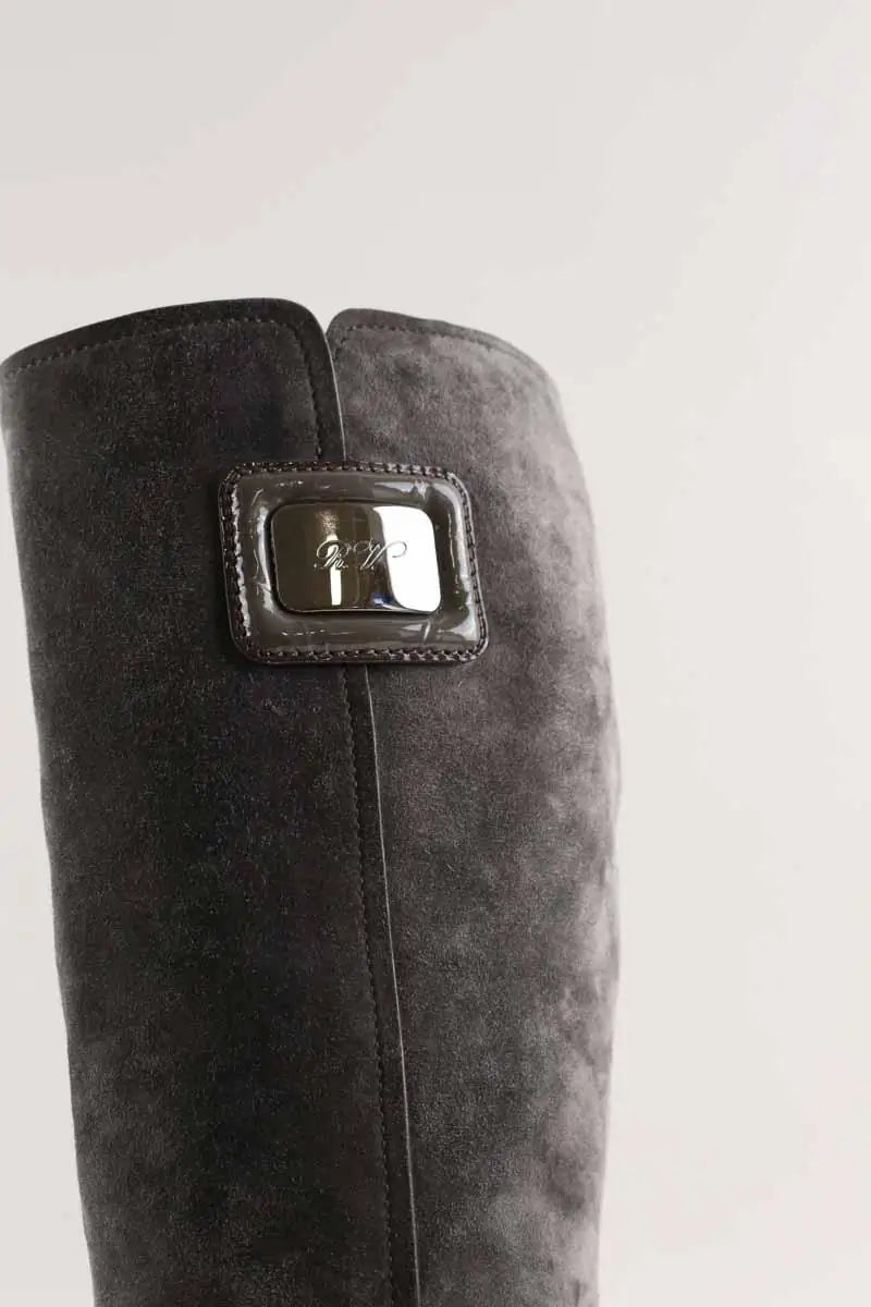 Bottes d'équitation Roger Vivier Gris en Daim