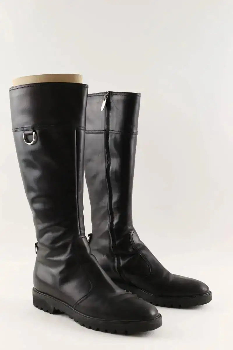 Bottes d'équitation Sergio Rossi Noir en Cuir