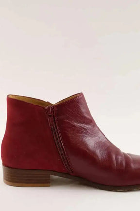 Bottes Des Petits Hauts Rouge en Cuir