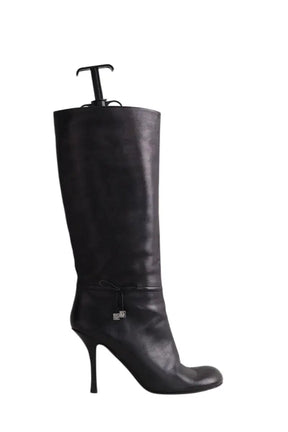 Bottes Dior Noir en Cuir, taille 40 - Seconde Main
