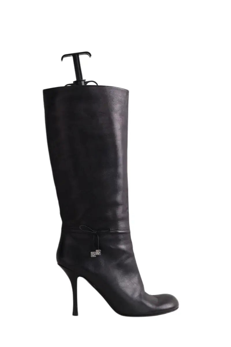 Bottes Dior Noir en Cuir, taille 40 - Seconde Main