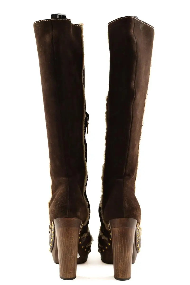 Bottes Dolce & Gabbana Marron en Daim