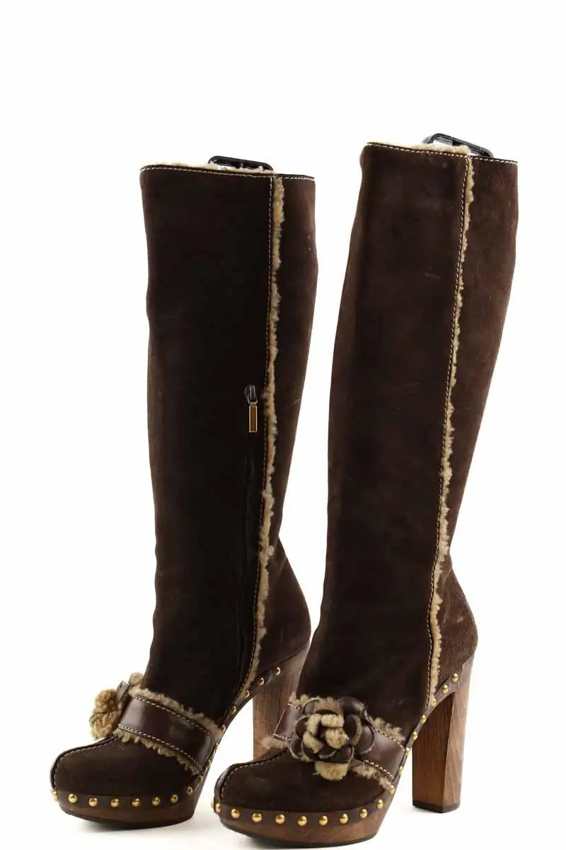Bottes Dolce & Gabbana Marron en Daim