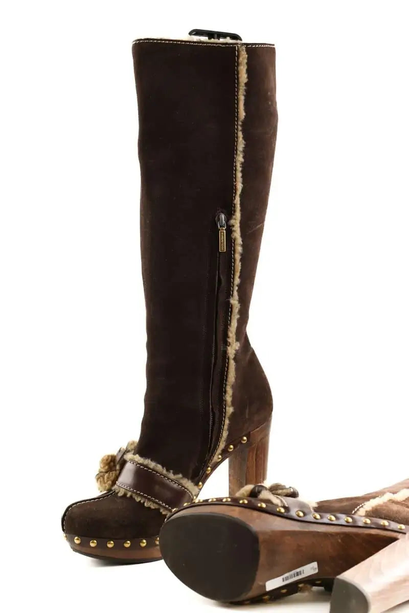 Bottes Dolce & Gabbana Marron en Daim