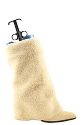 Bottes fourées Ralph Lauren Beige en Fausse fourrure, taille 40 - Seconde Main
