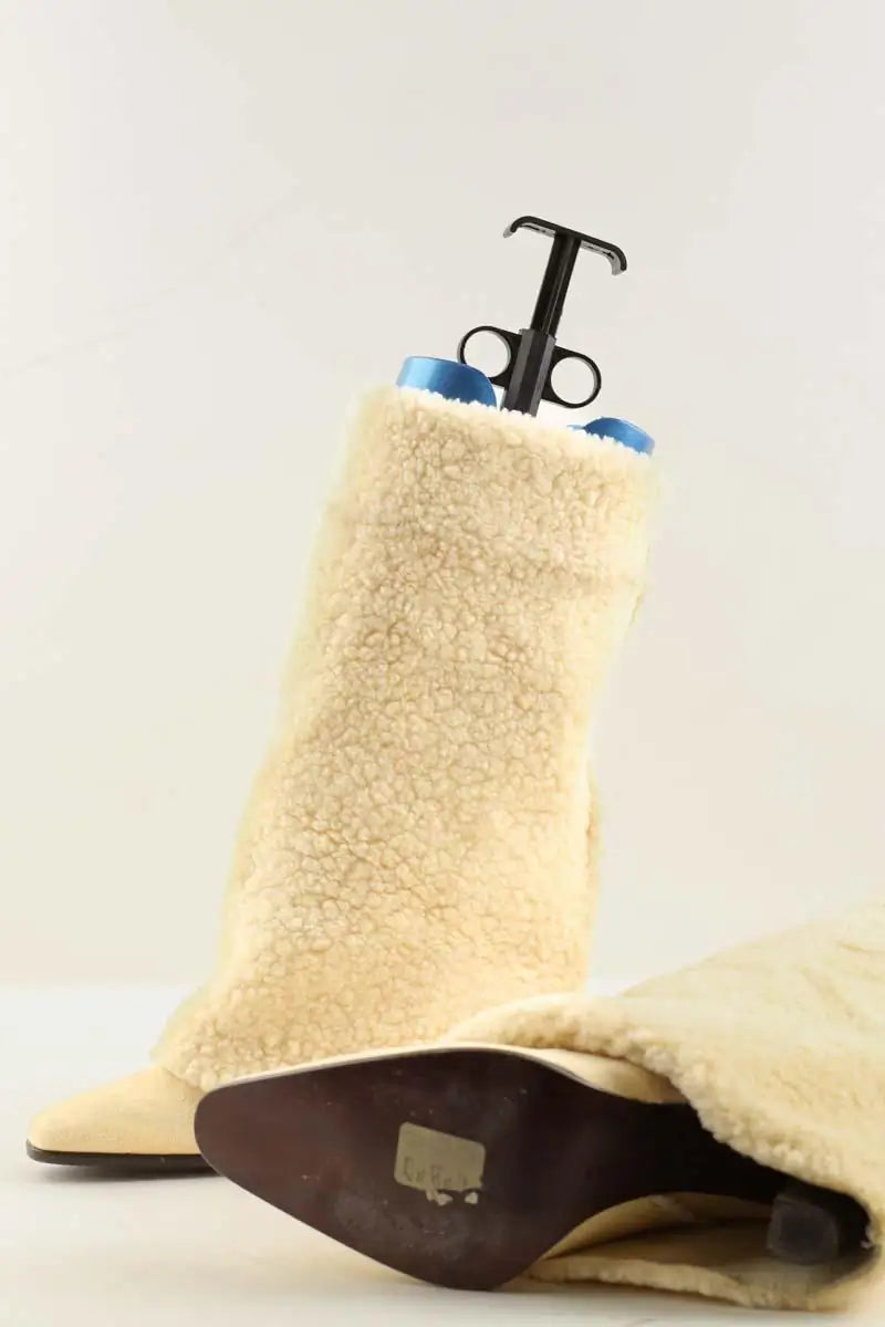 Bottes fourées Ralph Lauren Beige en Fausse fourrure