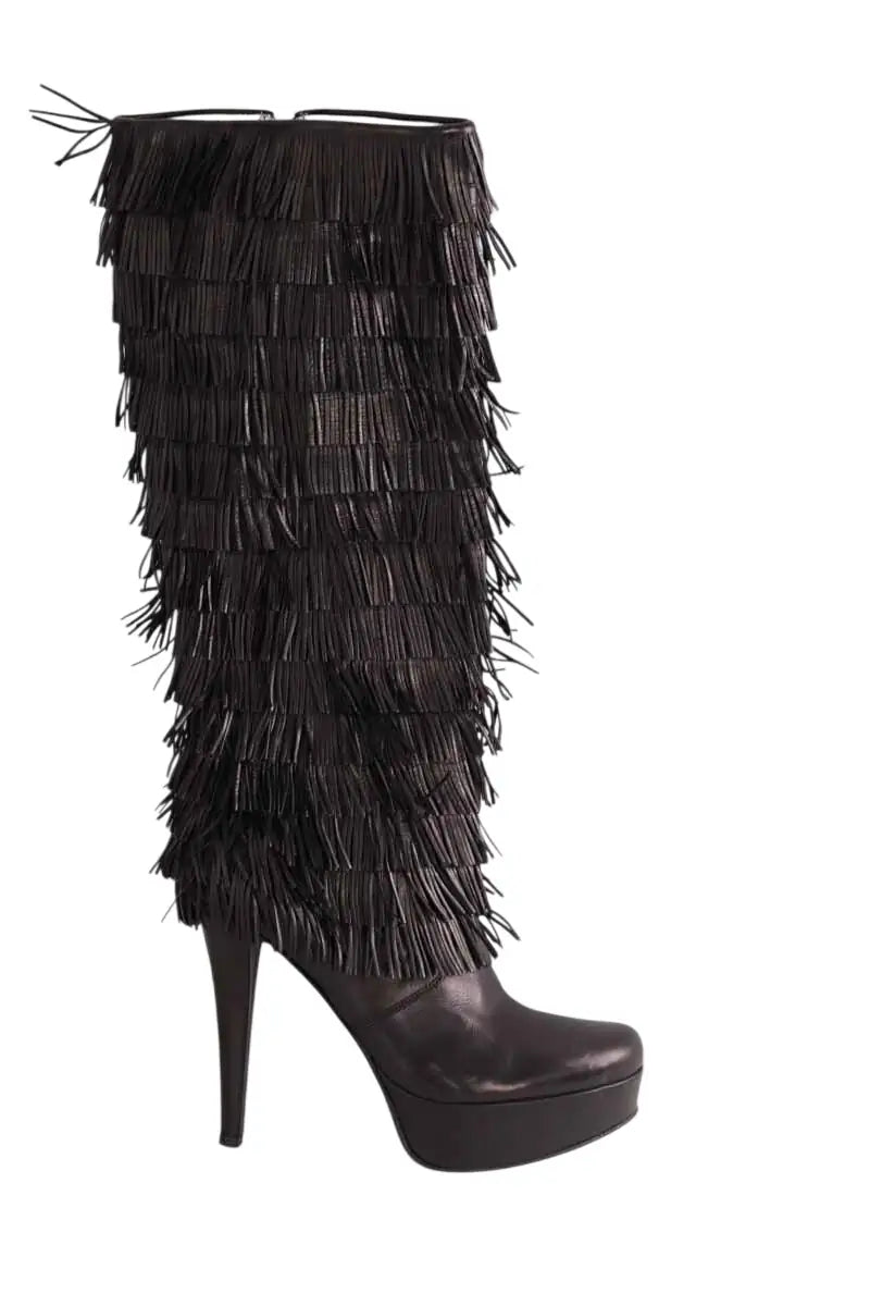 Bottes Free Lance Noir en Cuir, taille 37 - Seconde Main