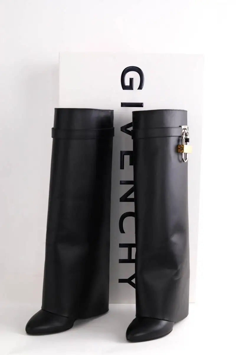 Bottes Givenchy shark lock pant boots Noir en Cuir