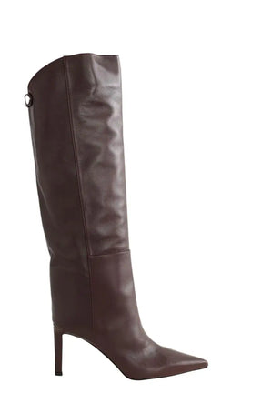Bottes Jimmy Choo Alizze Knee boot 85 Bordeaux en Cuir, taille 40 - Seconde Main
