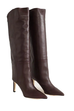 Bottes Jimmy Choo Alizze Knee boot 85 Bordeaux en Cuir
